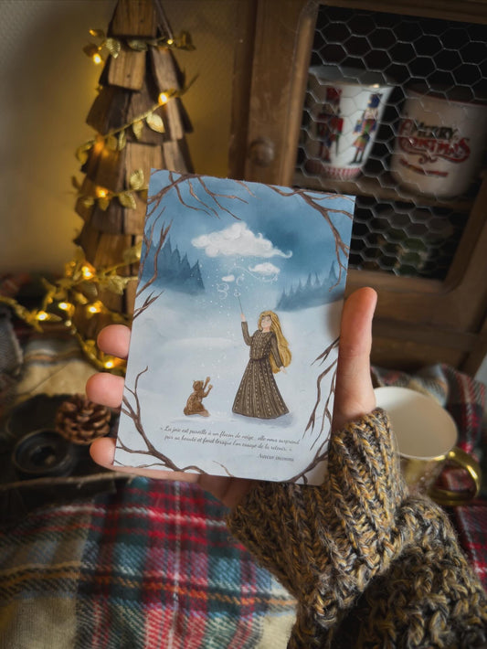 Carte Hiver - La joie est pareille à un flocon de neige